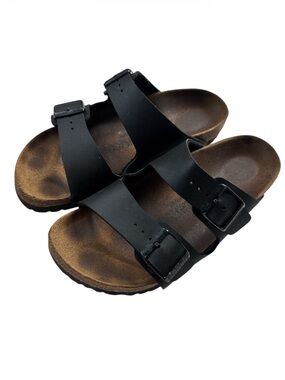 Birkenstock Arizona Black Sandals Size 36 US 6 Classic Two Strap